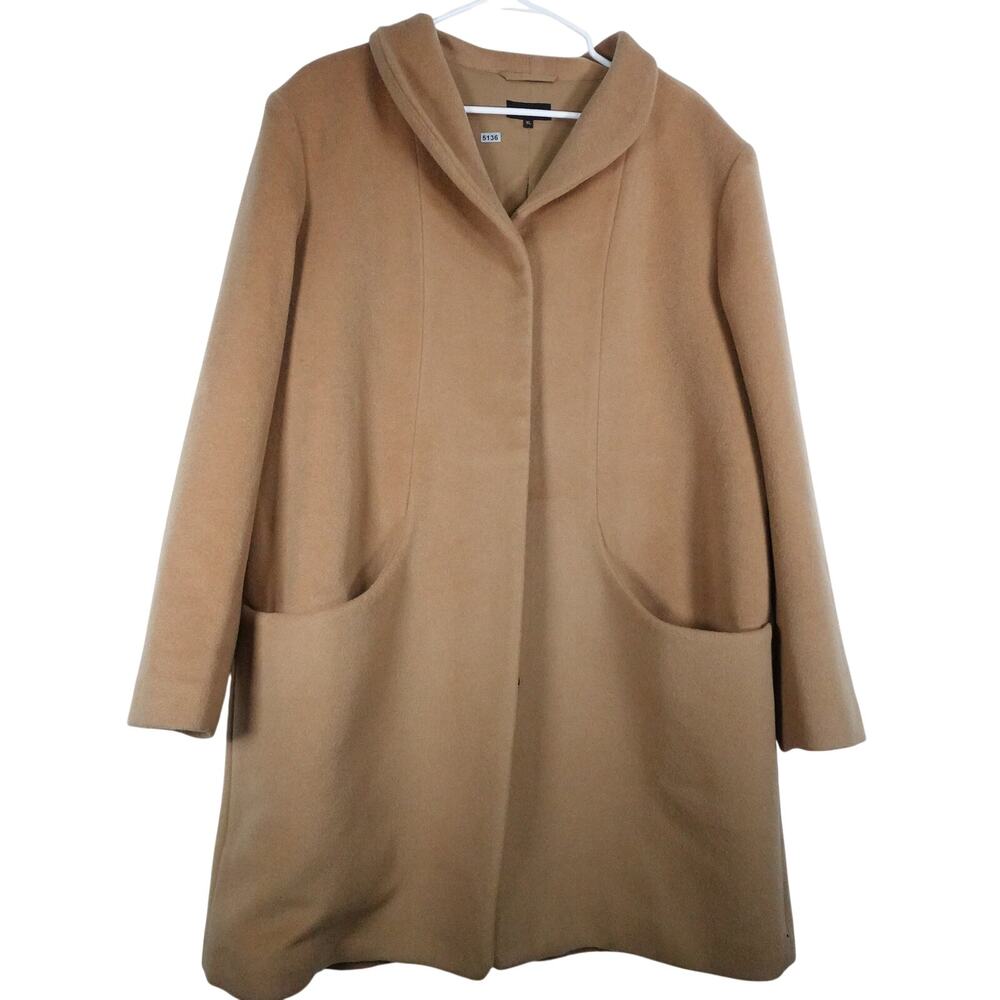 NWOT Quince Women's XL Mod Italian Wool Cashmere Cocoon Coat Caramel Tan 5136 - Picture 4 of 10